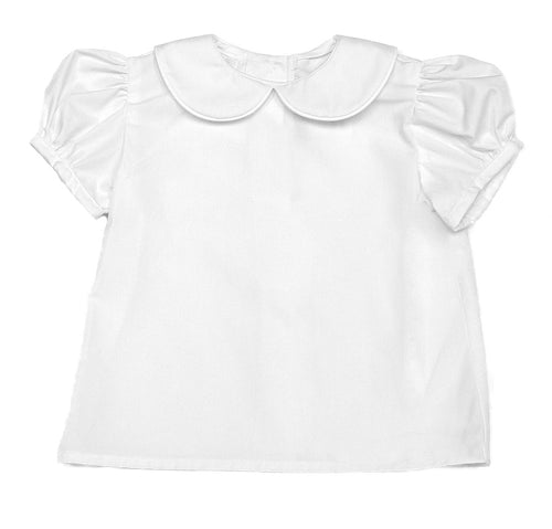 Girls White Blouse With Piping