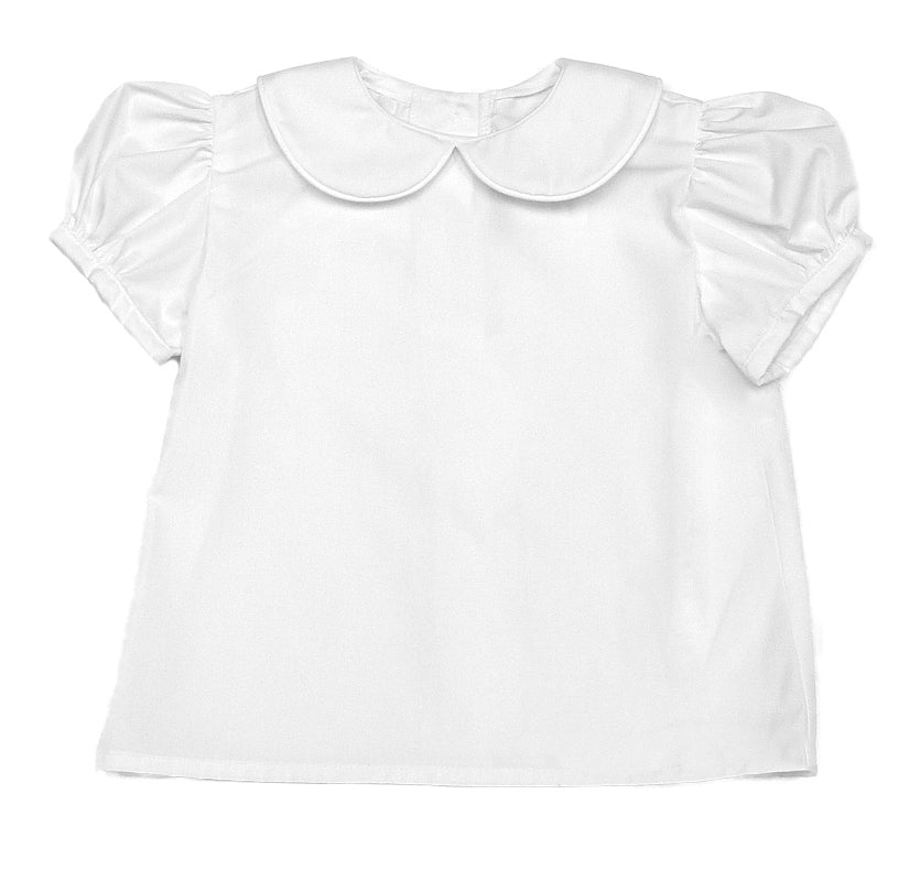 Girls White Blouse With Piping