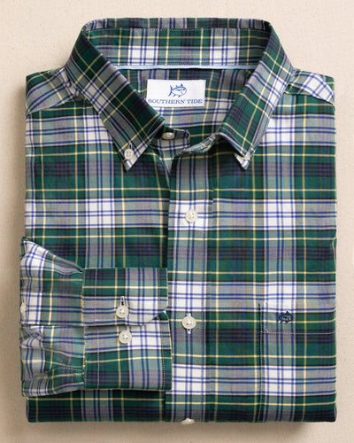Youth Long Sleeve SJ Gordon Tartan Sportshirt- Salt Meadow