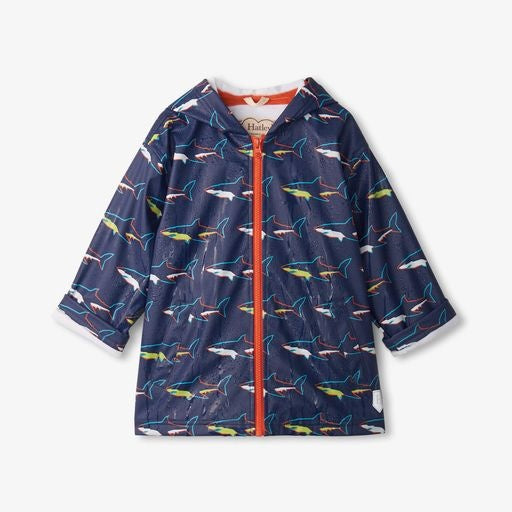 Colour Change Sharks Zip Up Rain Jacket