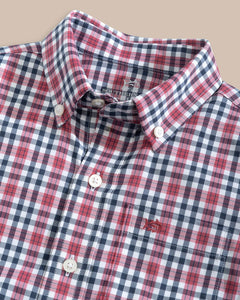 Mineral Red Boys Intercoastal Haywood Plaid Sport Shirt