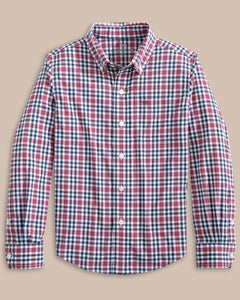 Mineral Red Boys Intercoastal Haywood Plaid Sport Shirt