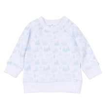 Load image into Gallery viewer, Holiday Toile Pullover Sweatshirt- White Light Blue