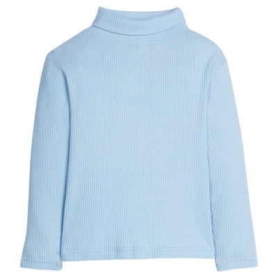 Ice Blue Ribbed Turtleneck