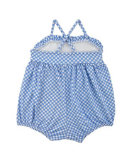 Load image into Gallery viewer, Gingham Bubble Swimsuit W/Flowers