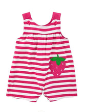 Load image into Gallery viewer, Stripe Knit Romper W/Strawberry