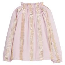 Pink Metallic Stripe Tory Top