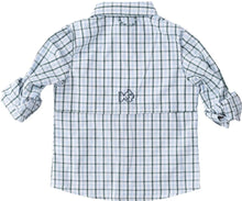 Load image into Gallery viewer, Posy Green &amp; Powder Blue Windowpane Founders Fishing Shirt