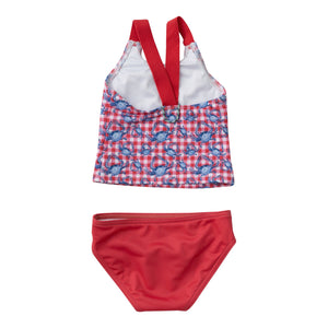 Tournament Time Tankini- Americana Crab Picnic Print