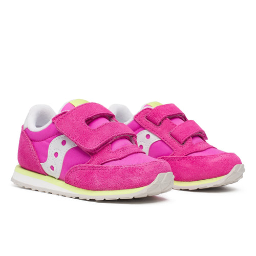 Saucony Baby Jazz Hook & Loop Pink & Lime Sneakers