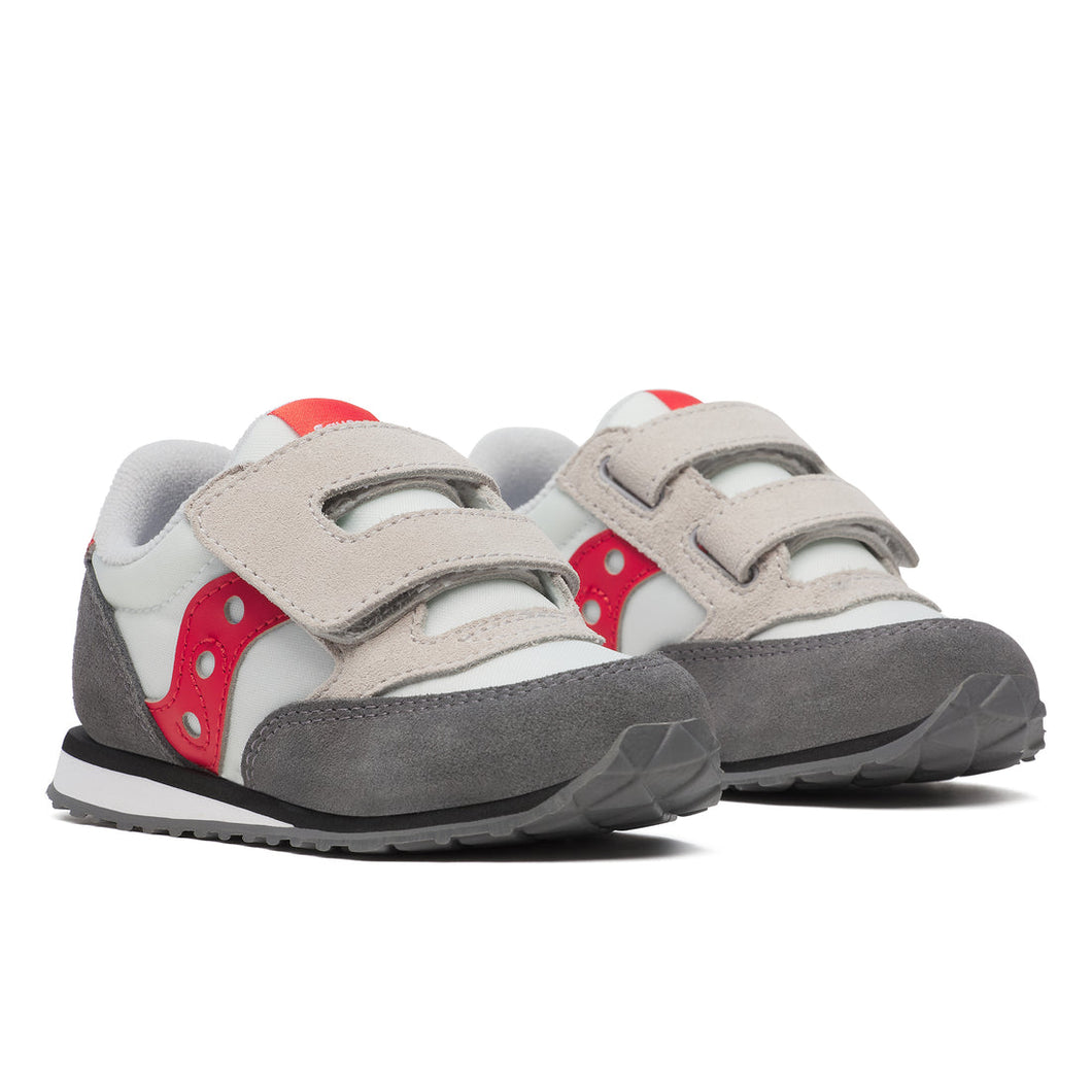 Saucony Baby Jazz Hook & Loop Sneakers White Grey Red Sneakers