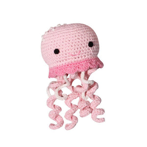 Jellyfish Bamboo Crochet 4" Rattle