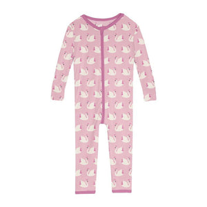 Ruffle Coverall With 2 Way Zipper- Cake Pop Swan Princess