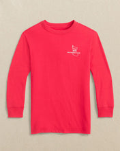 Load image into Gallery viewer, Youth Long Sleeve Cozy Fireplace Tee- Crab Red