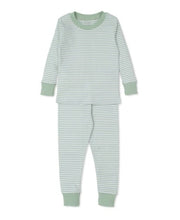 Load image into Gallery viewer, Green Big Hearted Bears Striped Snug Pajama Set