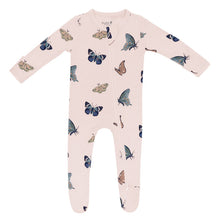 Load image into Gallery viewer, Zippered Footie in Blush Butterfly