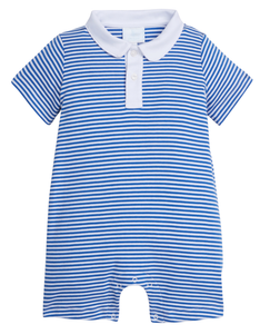 Royal Stripe Peter Pan Polo Romper