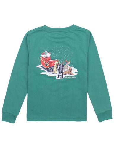 Boys Sleigh Dogs Long Sleeve in Teal