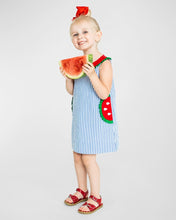 Load image into Gallery viewer, Seersucker Dress with Watermelon Pocket
