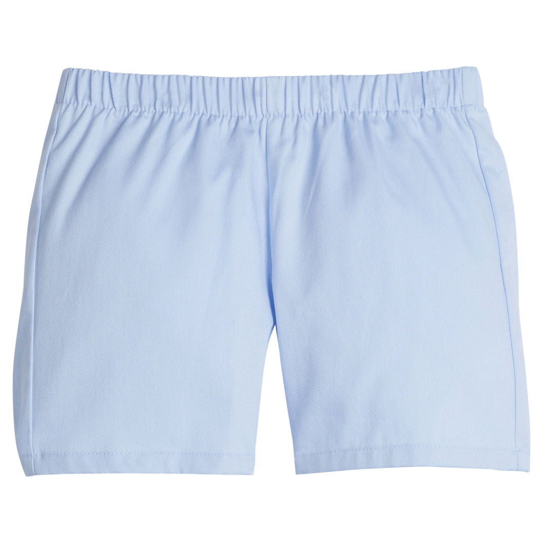 Breeze Blue Twill Basic Shorts