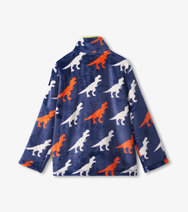Load image into Gallery viewer, Patriot Blue T-Rex Fuzzy Fleece Zip Up