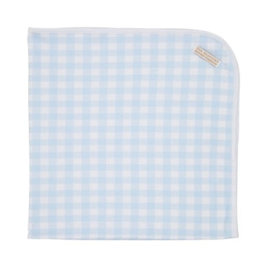 Baby Buggy Blanket Buckhead Blue Gingham & Worth Avenue White