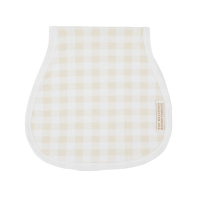 Oopsie Daisy Burp Cloth Palmetto Pearl Gingham with Worth Avenue White