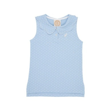 Paiges Playful Polo Beale Street Blue & White Micro Dot
