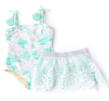 Load image into Gallery viewer, Pom Pom One Piece &amp; Skirt- Mermaid Toile