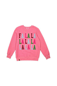Simply Southern Youth Fa La La Braid Sweater for Girls in Pink
