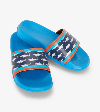 Printed Sharks Slide on Sandals