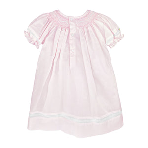 Pink Smocked Daygown & Bonnet Set
