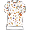 Orange & Purple Tiger Pride Girl's Long Sleeve Nightdress
