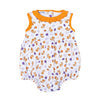 Orange & Purple Tiger Pride Printed Sleeveless Girl Bubble