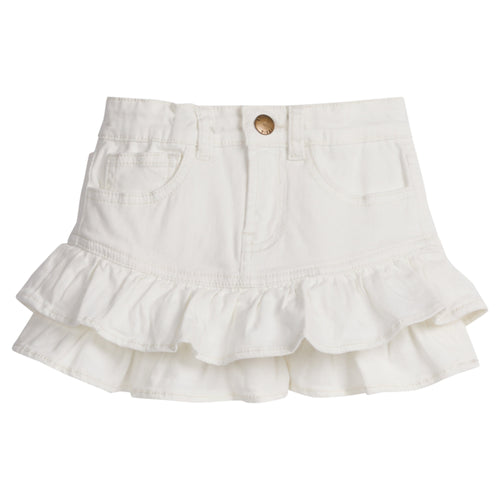 Ivory Denim Mini Skirt