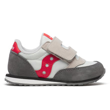 Load image into Gallery viewer, Saucony Baby Jazz Hook &amp; Loop Sneakers White Grey Red Sneakers
