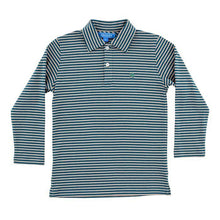 Load image into Gallery viewer, Harry LS Polo Teal/Tan Stripe
