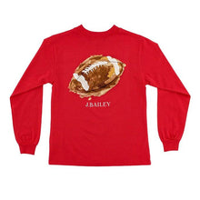 Load image into Gallery viewer, Long Sleeve Logo Tee Football On Cayenne