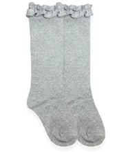 Load image into Gallery viewer, Grey Ruffle High Knee Socks
