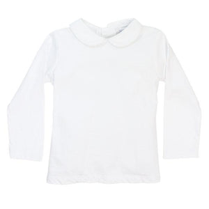 White Knit Unisex Long Sleeve Piped Shirt