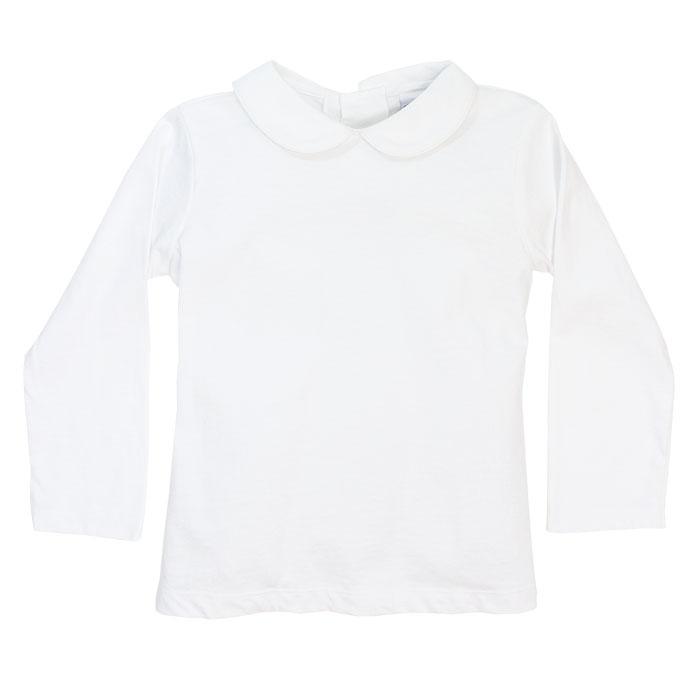 White Knit Unisex Long Sleeve Piped Shirt