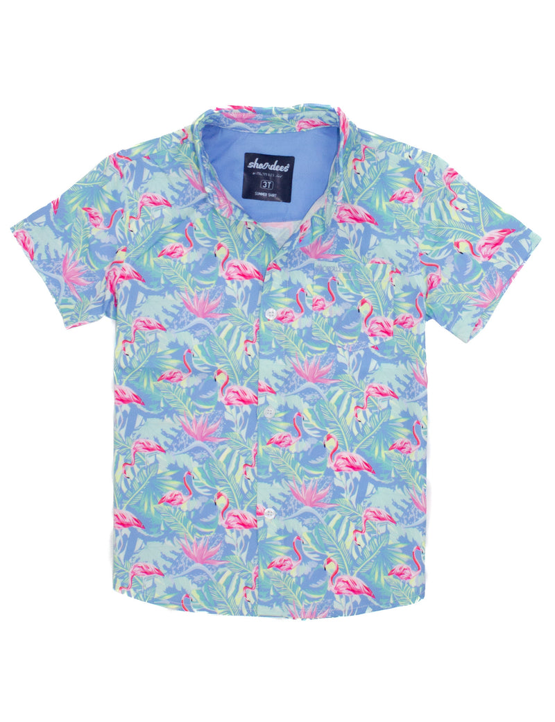 LD Shordless Summer Shirt Floral Flamingo