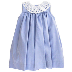Blue Doeskin w/ Eyelet- Float Dress