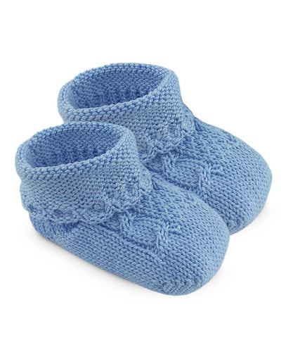 Blue Cable Bootie Socks