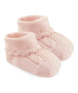 Pink Cable Bootie Socks
