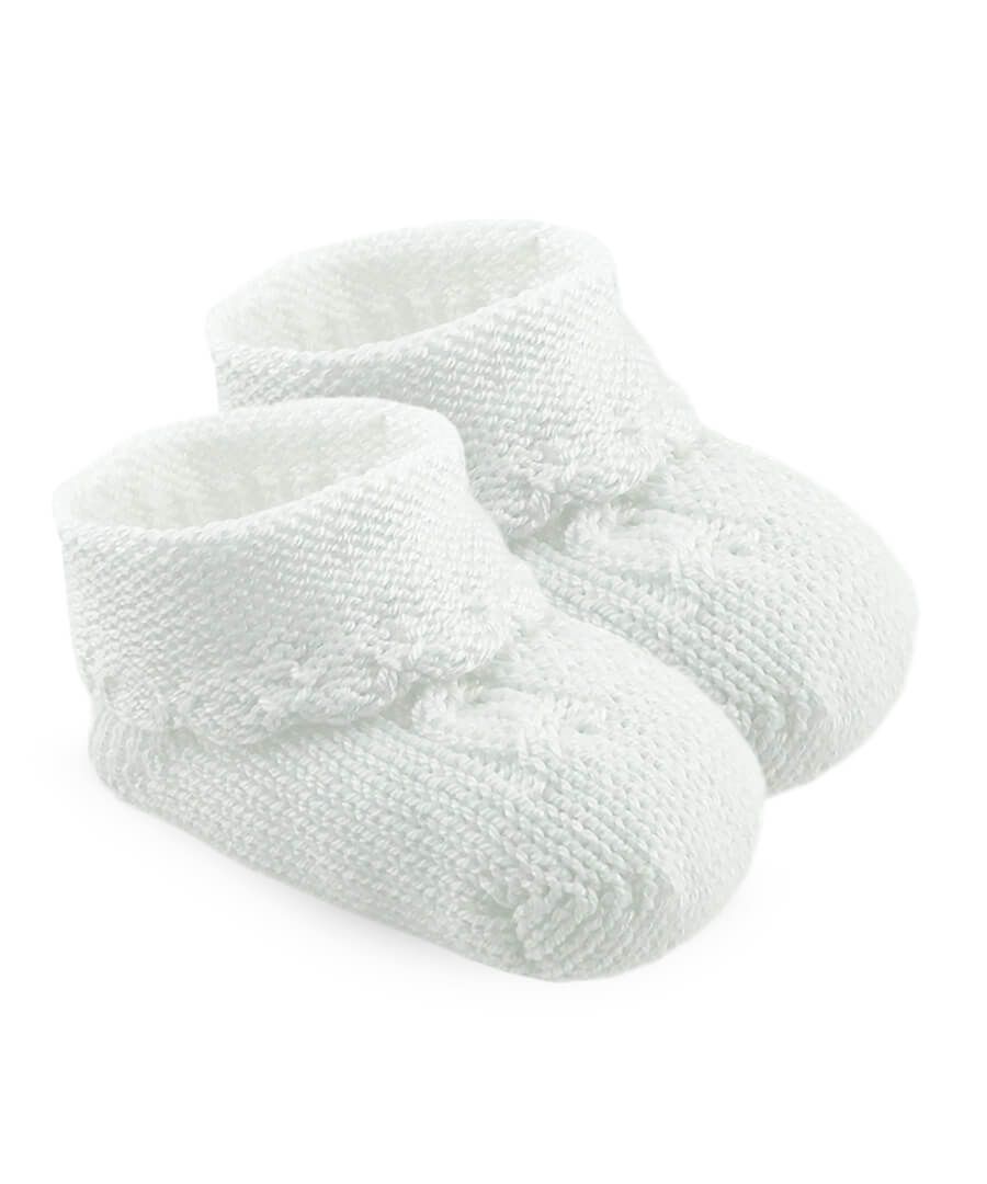 White Cable Bootie Socks