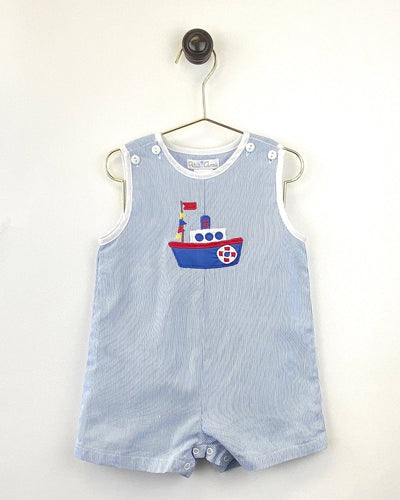 Sunsuit with Tugboat Applique