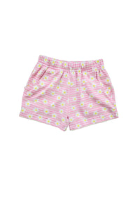 Pink Ric Rac Floral Print Pull On Shorts