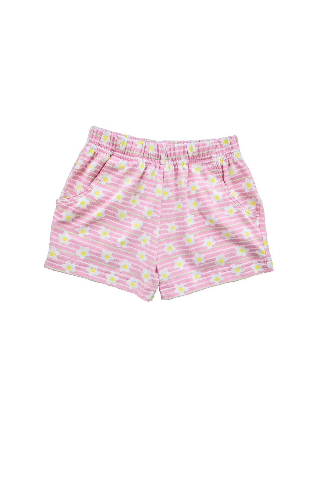 Pink Ric Rac Floral Print Pull On Shorts