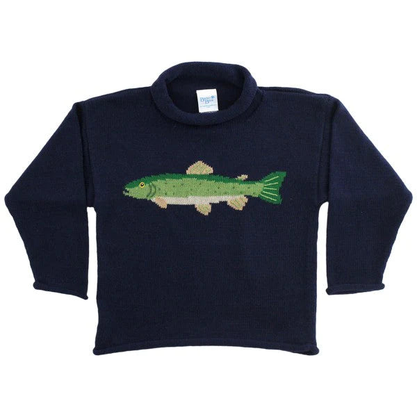 Roll Neck Sweater Navy Trout